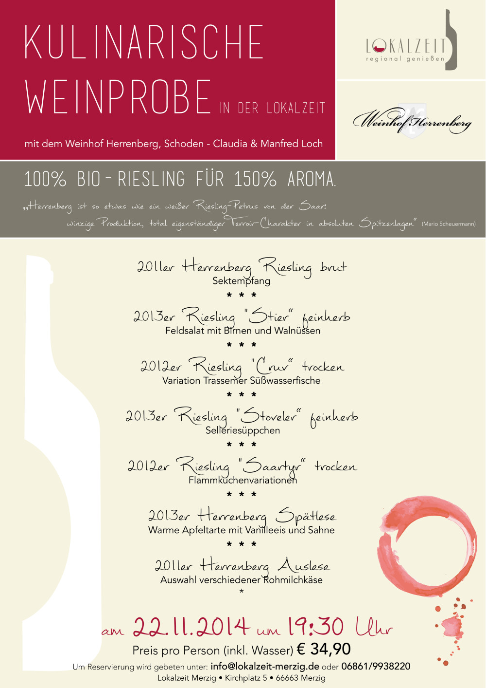 Weinprobe mit dem Weingut Herrenberg aus Schoden – Ausgebucht